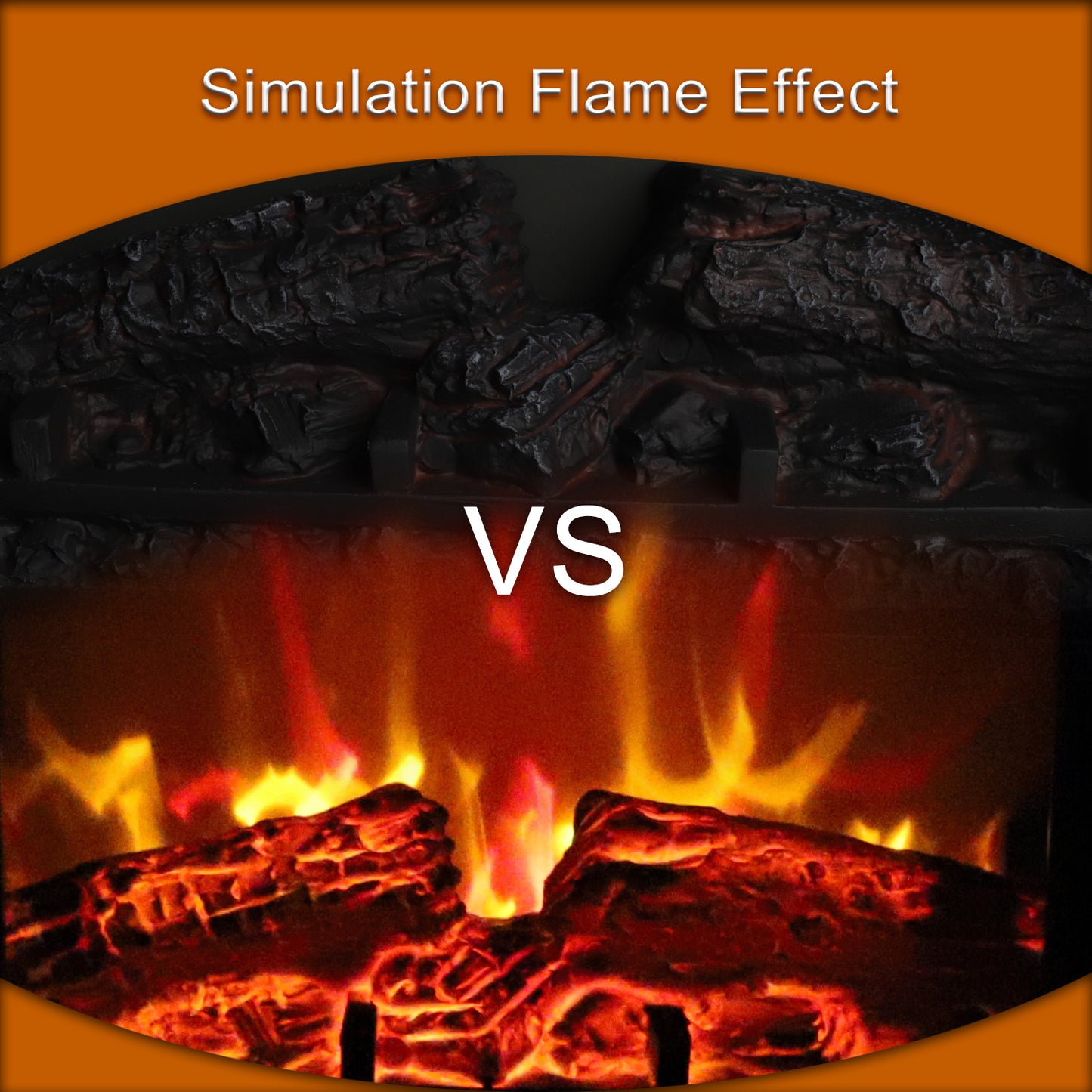 Freestanding Electric Fireplace Heater | 17-Inch 1400W Portable Indoor Heater with Realistic Flame Effect