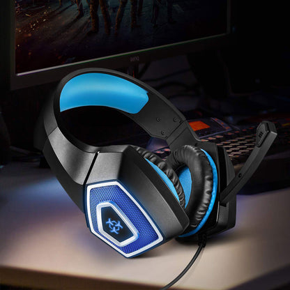 RGB Gaming Headset | Wired Over-Ear Headphones with Mic & LED Lights