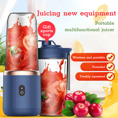 6-Blade Portable Blender | USB Rechargeable Mini Juicer Cup & Smoothie Maker